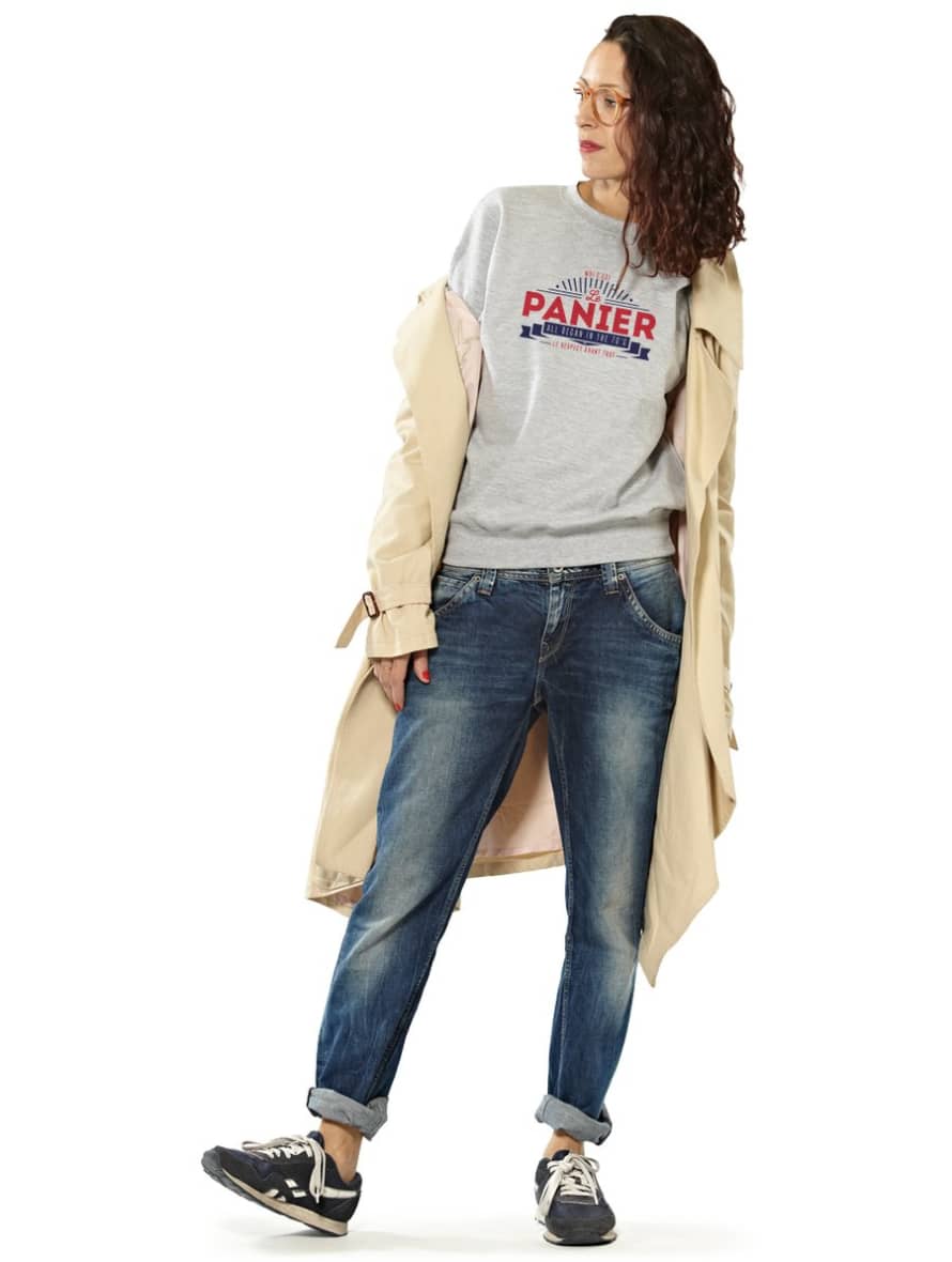 Le binome Grey XXL Panier Womens Sweatshirt