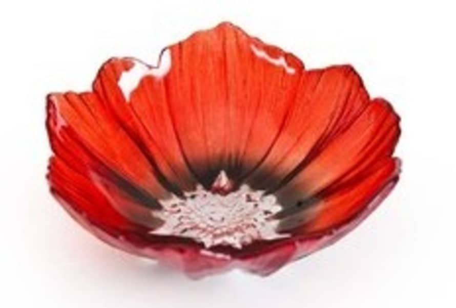 Målerås Mats Jonasson Red and Black Poppy Bowl Small