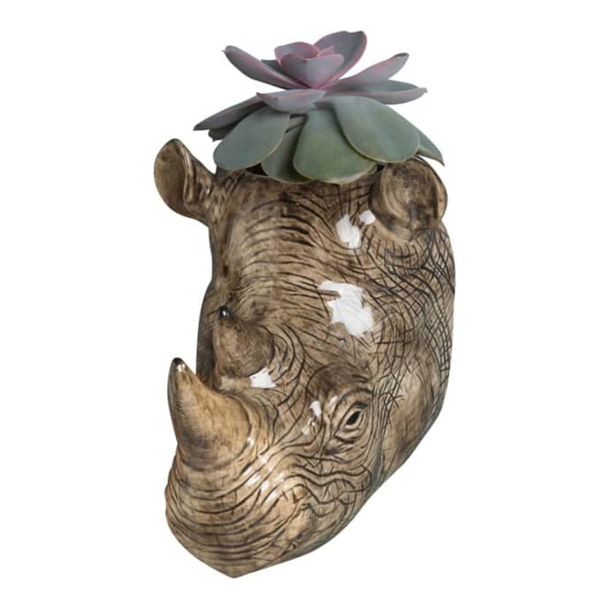 Quail Ceramics Ceramic Rhino Wall Vase, Large