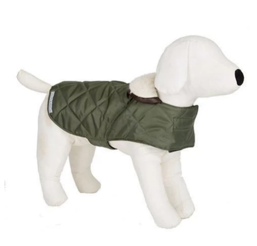 Mutts and Hounds XXS Olive Quilted Dog Coat