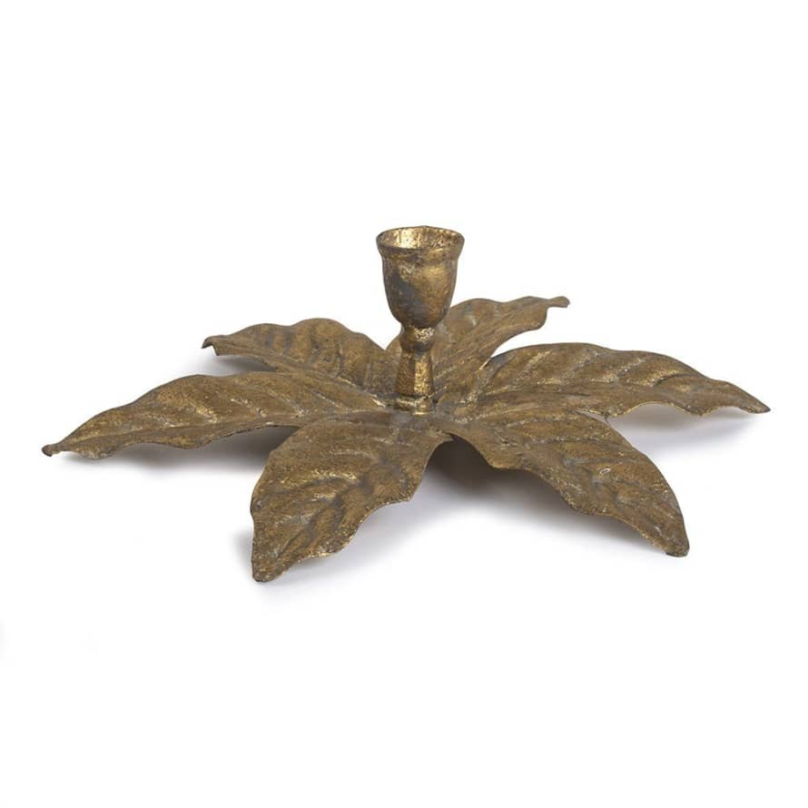 Grand Illusions Golden Palm Candle Holder