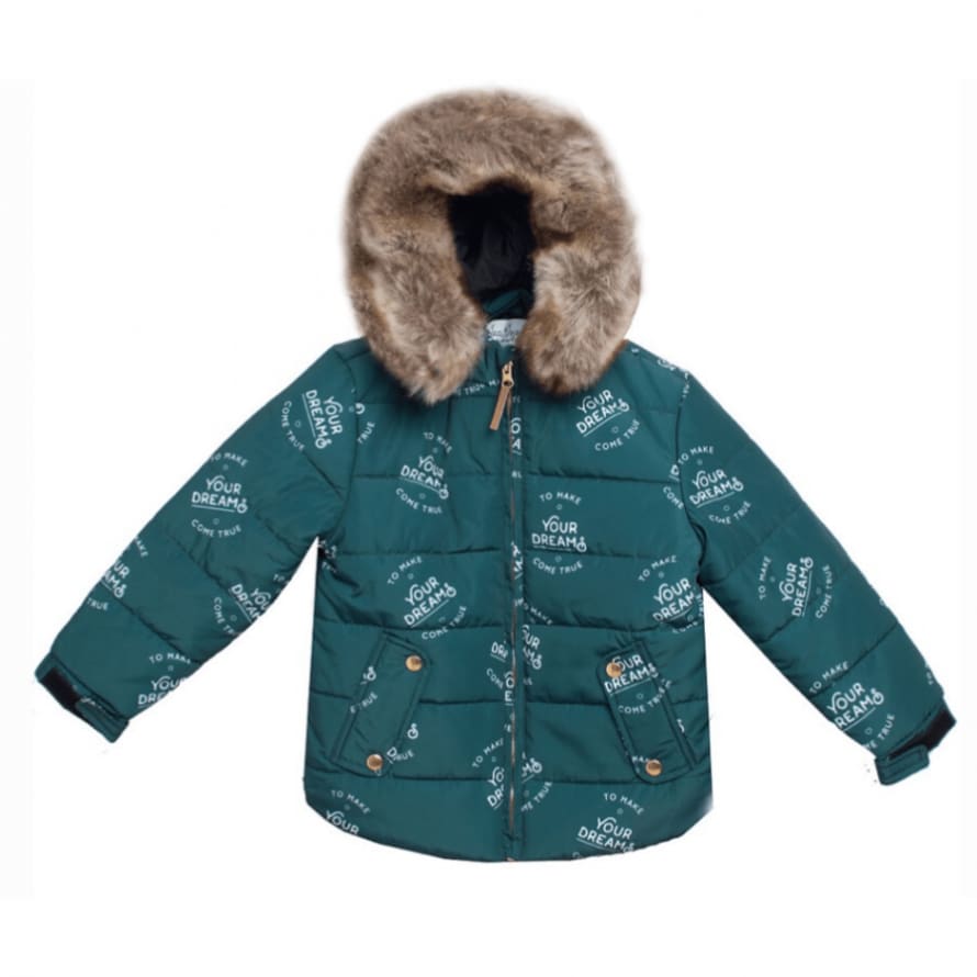 Lea & Jojo Green Polyester Padded Children Jacket