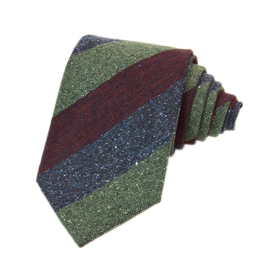 40 Colori Burgundy Silk Three Toned Striped Tie