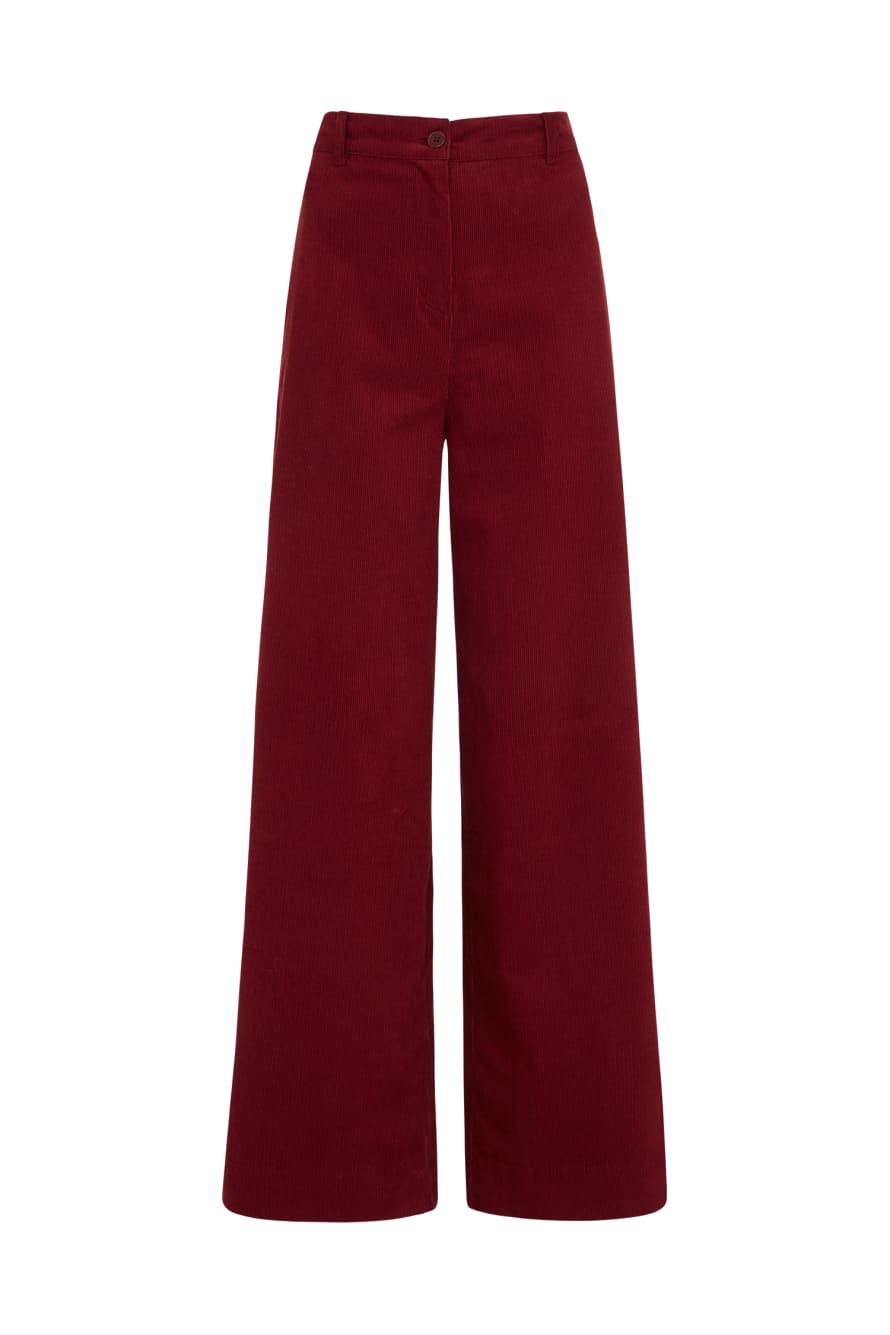 People Tree Wide Red Cotton Corduroy Noelle Trouser