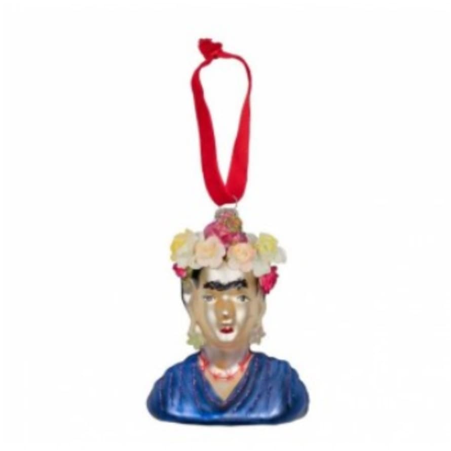 Cody Foster & Co 12 x 7cm Glass Christmas Decoration Frida Kahlo Ornament