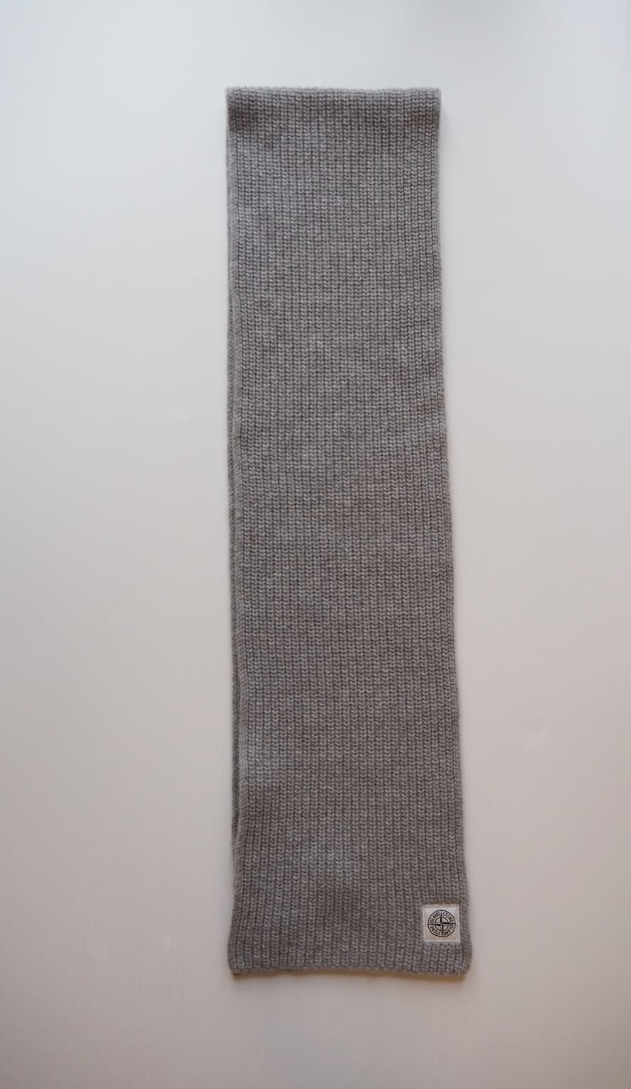 Stone Island Grey Wool Scarf