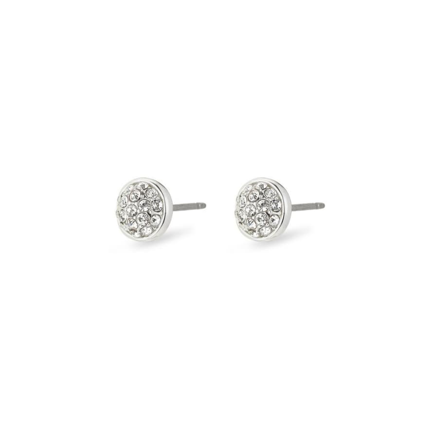 Pilgrim 0.7cm Silver Plated Heather Crystal Stud Earrings