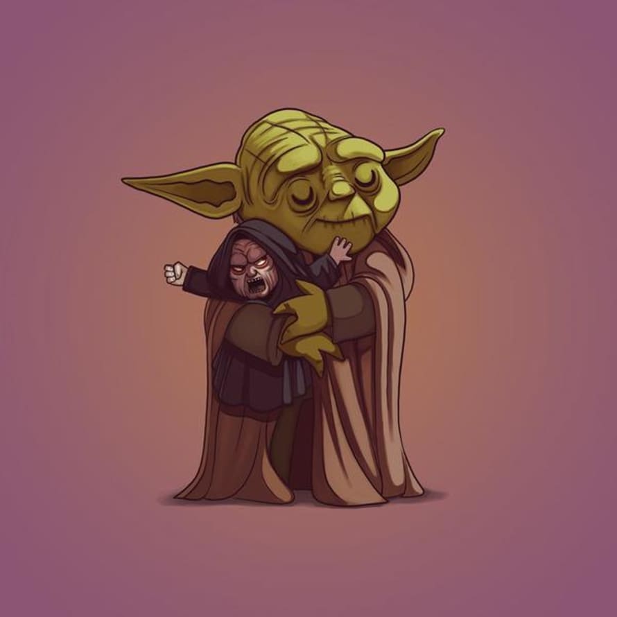 Villains need love Yoda and The Emperor Print