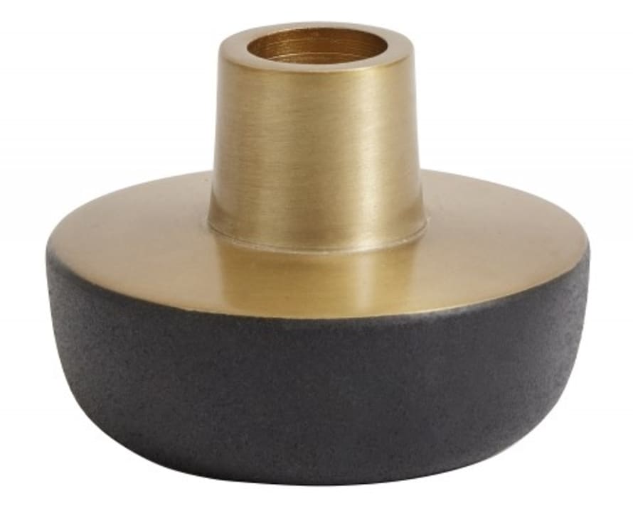 Nordal S Black Brass Aluminium Chub Candle Holder