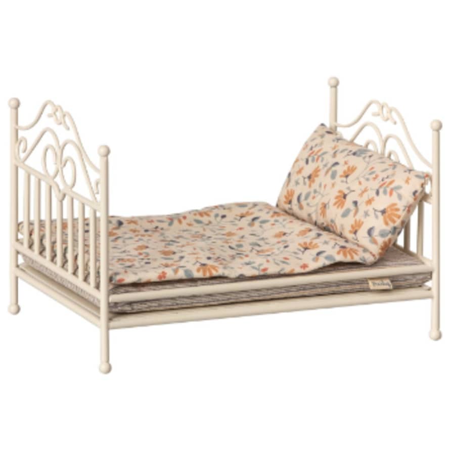 Maileg Micro Sand Metal and Cotton Vintage Doll Bed
