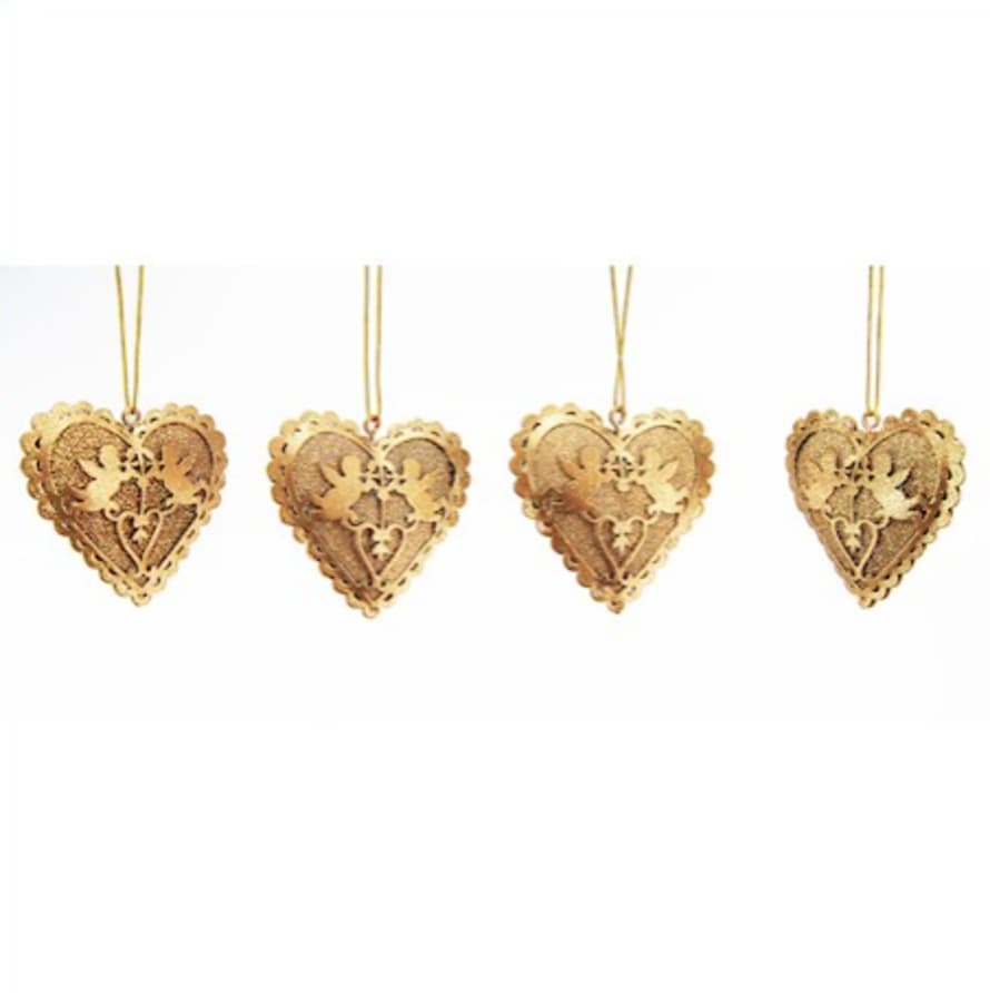 Ascalon BOX OF 4 HEARTS 6cm GOLD
