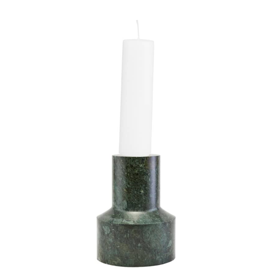 Mink Interiors Solid Green Marble Candle Base (2x candles included)