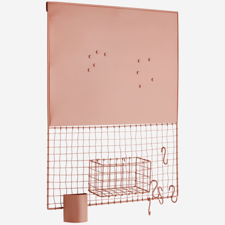 Madam Stoltz Dusty Rose Iron Wall Organizer