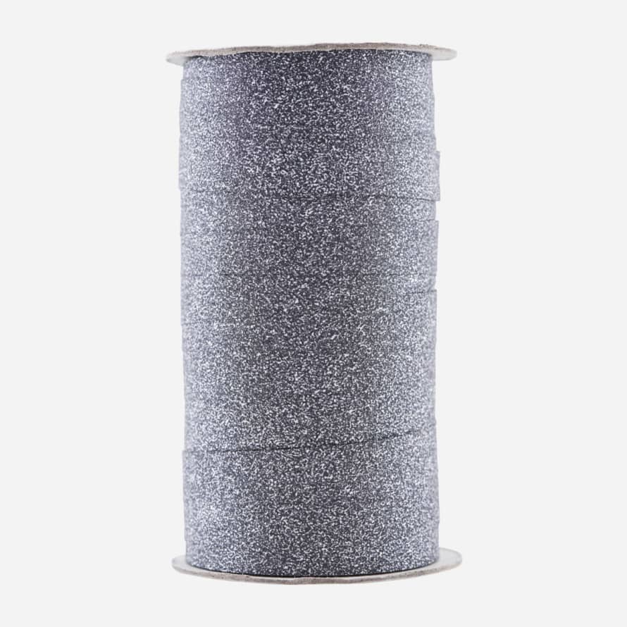 Monograph Black Glitter Polyester Ribbon Spool