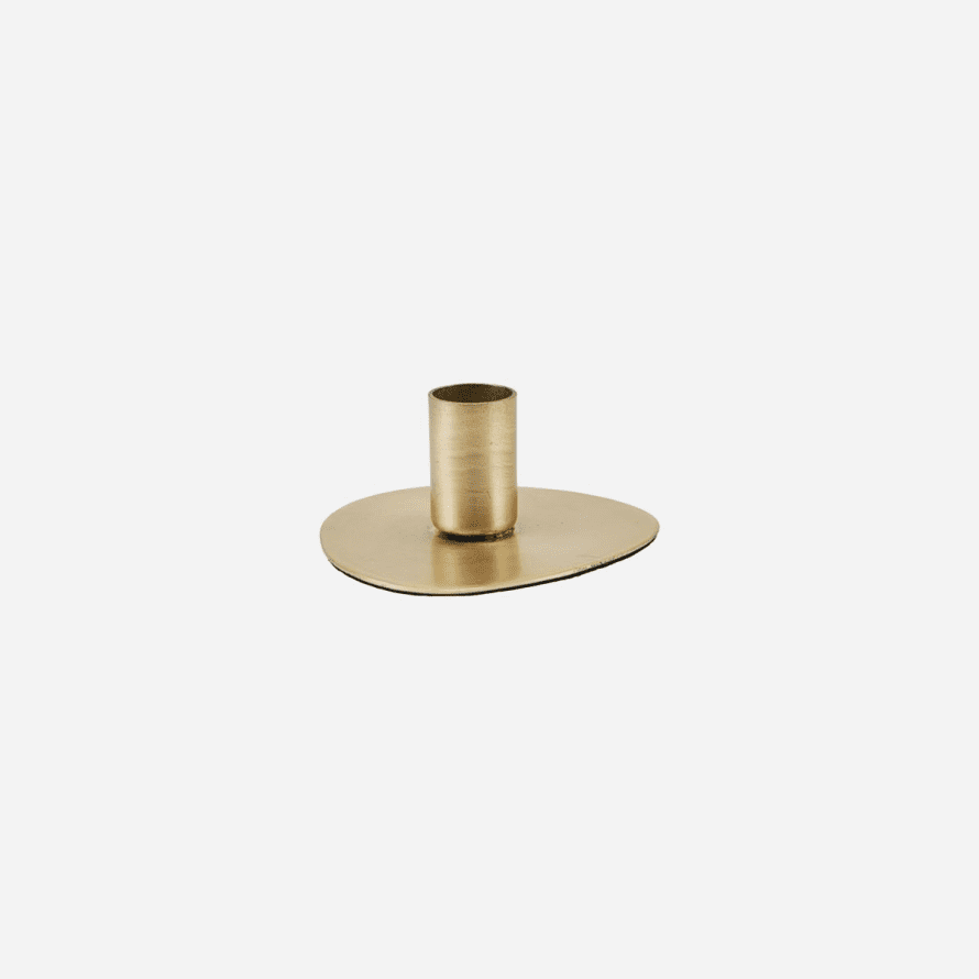 House Doctor Brass Finish Steel Circle Candlestick (pack of 2)