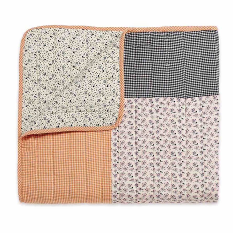 Bandjo Pink Cotton and Polyester Patchwork Baby Blanket