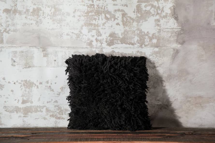 40 x 40cm Black Woolen Cushion