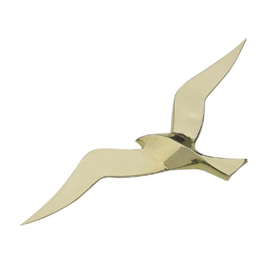 Large Golden Brass Wall Seagull