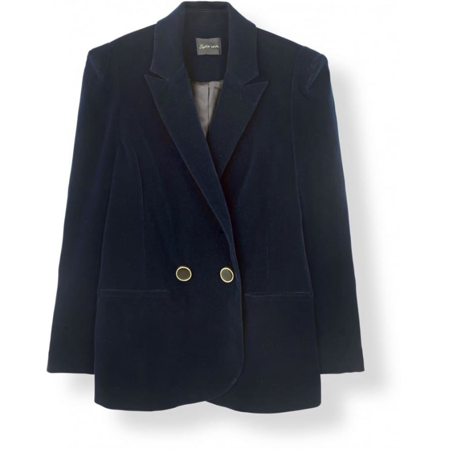 Stella Nova Blue Polyester Ezo Velor Blazer 