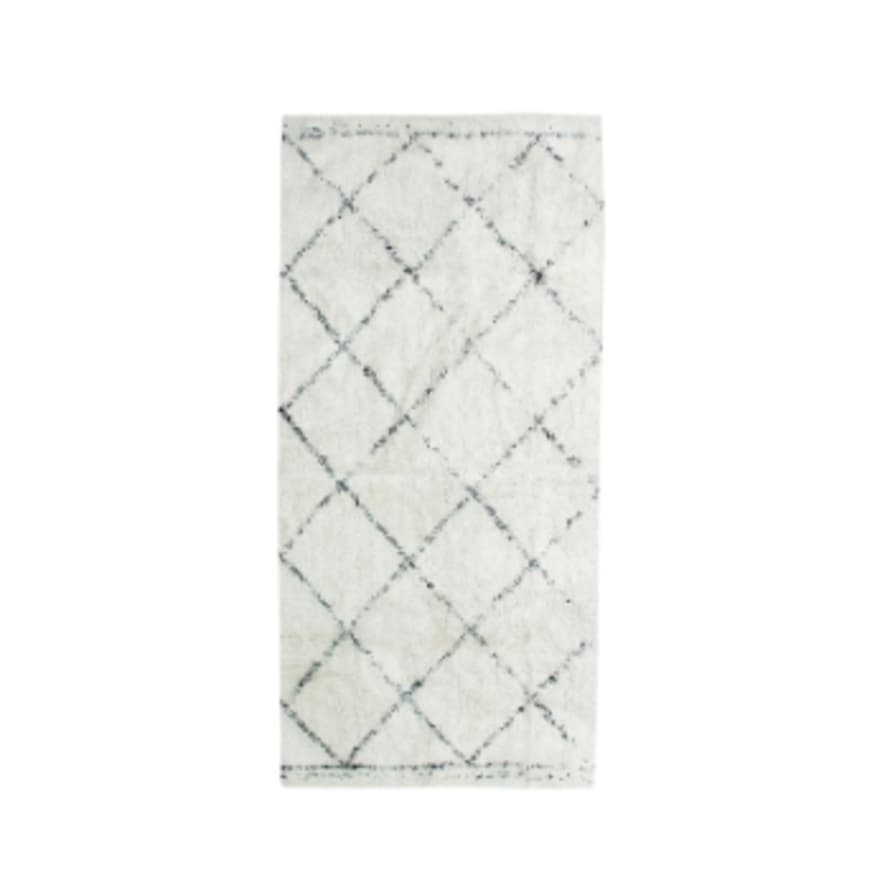 80 x 180cm Cotton Berber diamond Rug