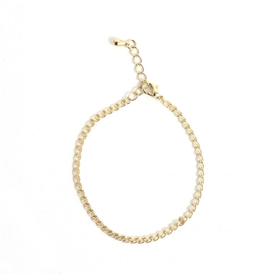 sept cinq Gold Plated Brass Heart Knit Bracelet