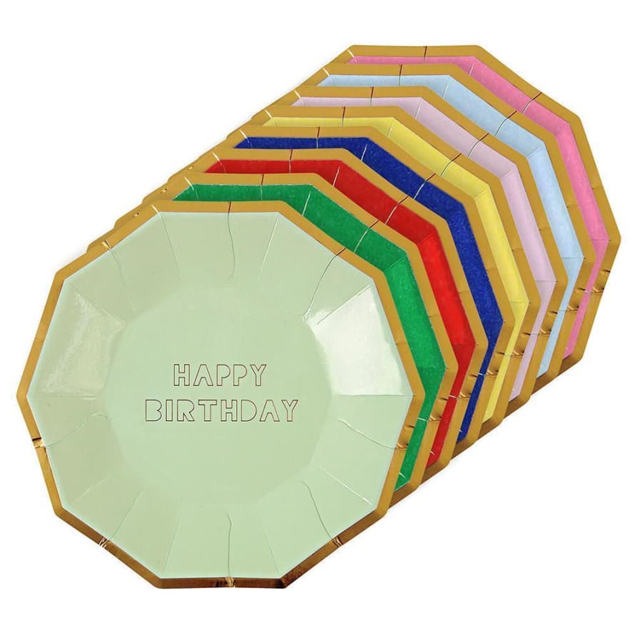 Meri Meri Pack of 8 Big Happy Birthday Paper Plate