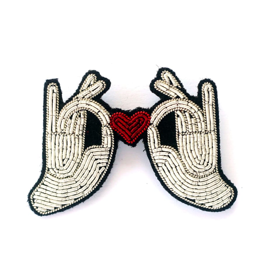 Macon & Lesquoy Hands Heart Brooch