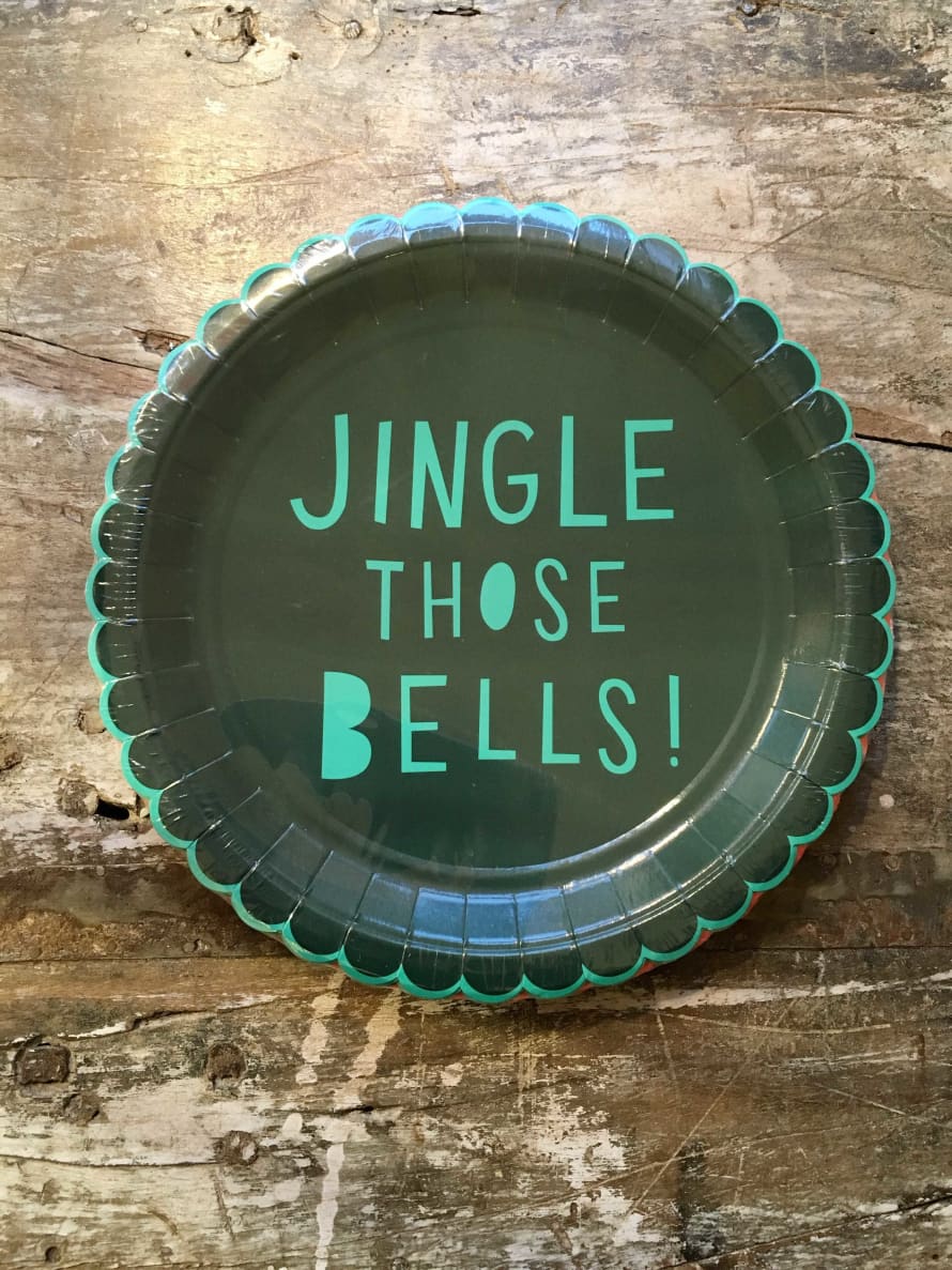 Meri Meri Large Bicoloured Jingle those Bells Paper Plate