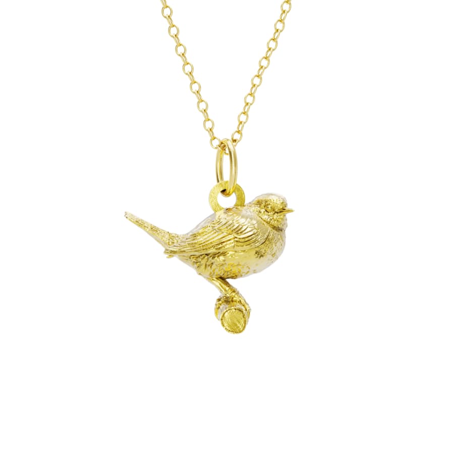 Blackbird London Seasons Gold Vermeil Robin Necklace 