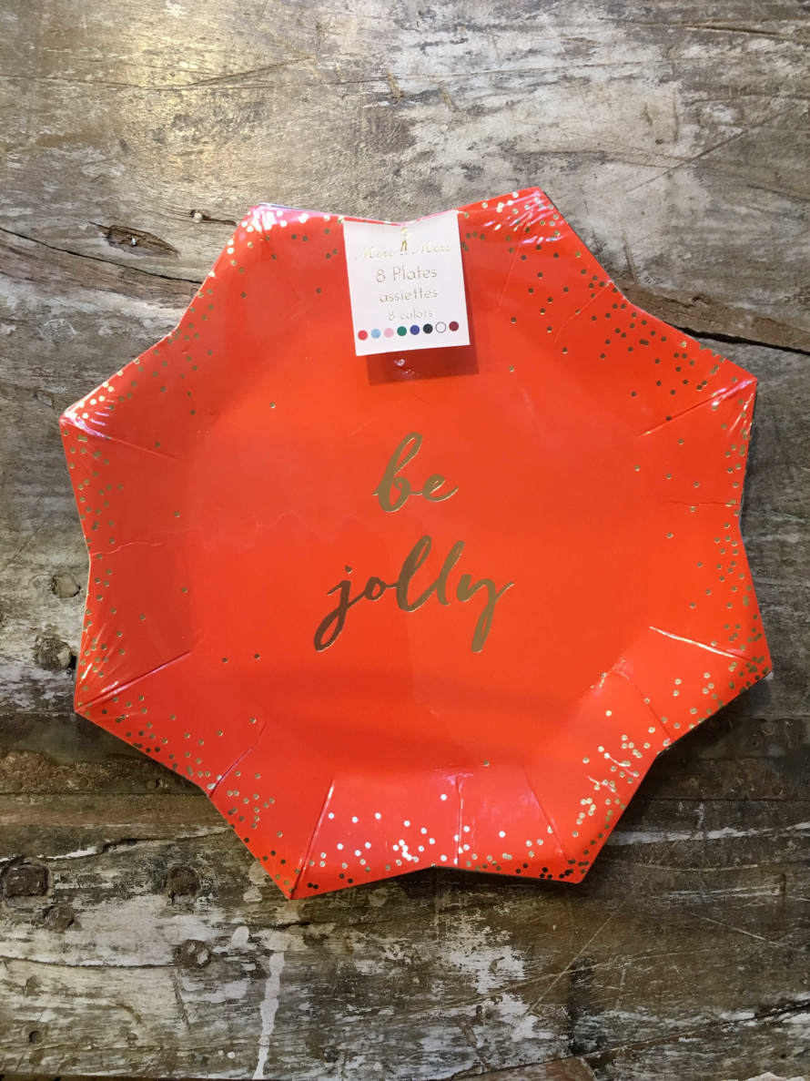 Meri Meri Pack of 8 Big Be Jolly Paper Plate