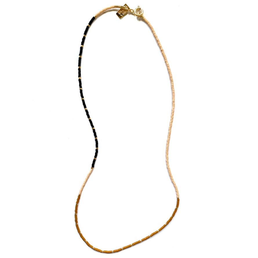 Mirastar Necklace Vik with 24k Gold-plated Glass Beads - Blush Pink