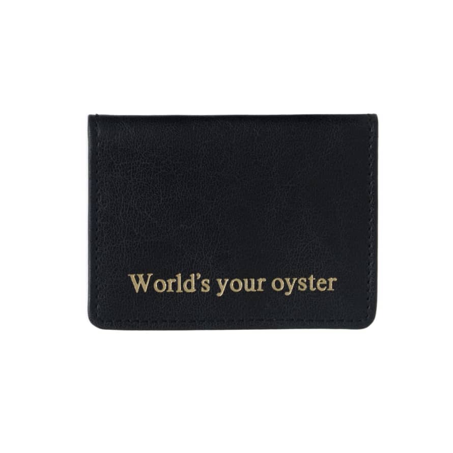 Vida Vida Black Leather Worlds Your Oyster Travel Card Holder