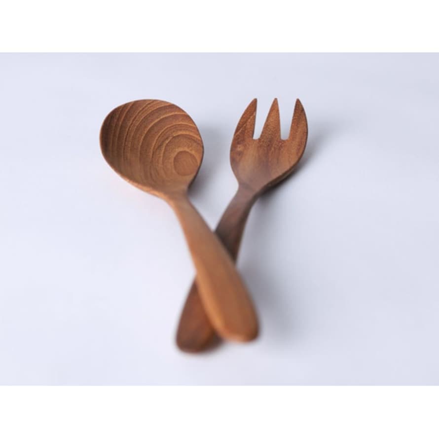 Chabatree Forest Serving Spoon and Fork