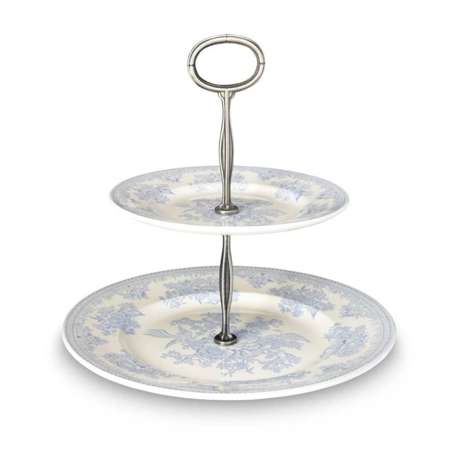 Burleigh Blue Asiatic Pheasants 2 Tier Cake Stand