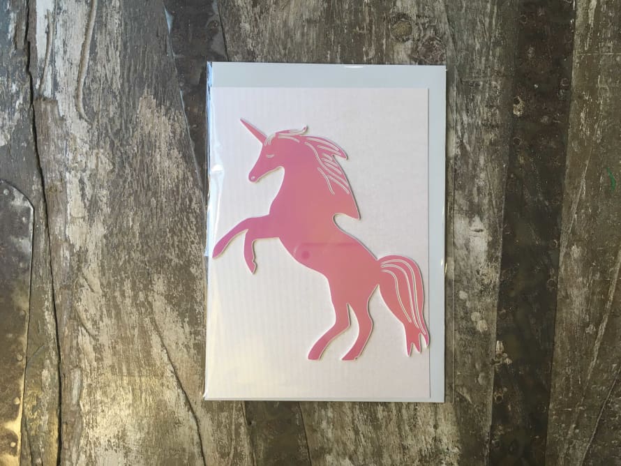 Butt im Netz Folded Card with Unicorn Sticker