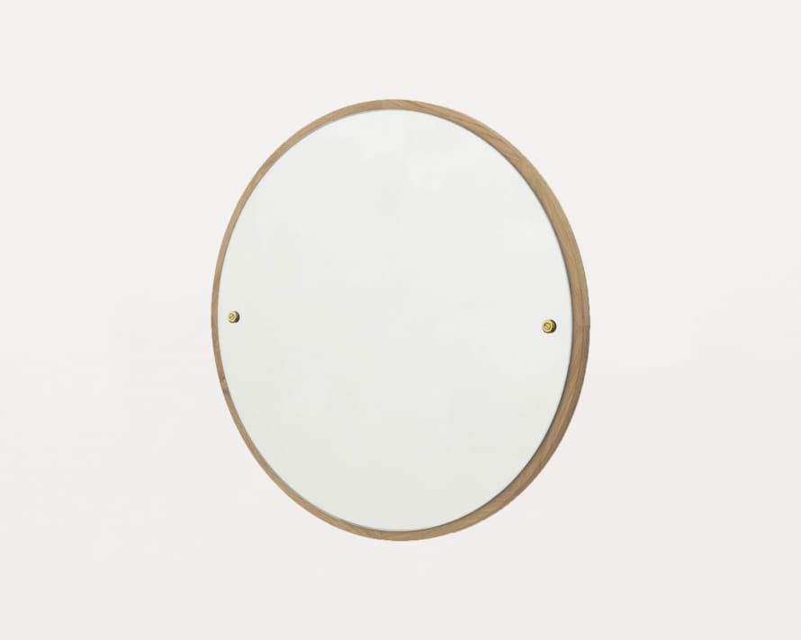 Frama Classic Round Mirror with Solid Oak Back