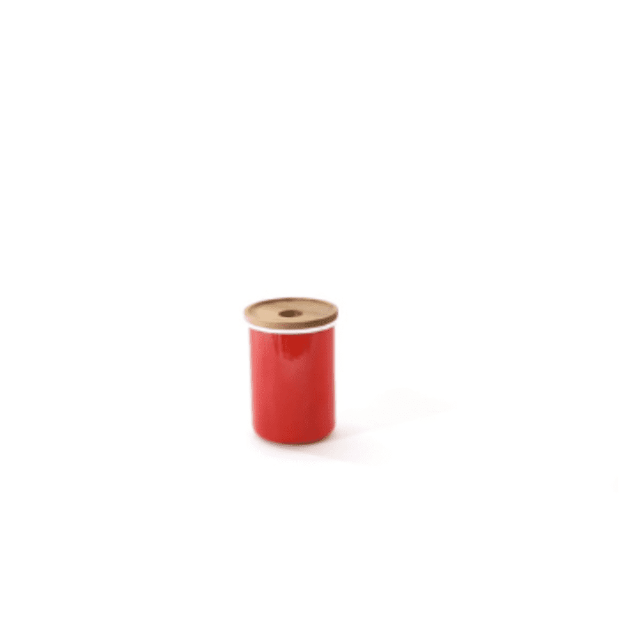 Chabatree 700ml Red Enamel Cylinder Storage