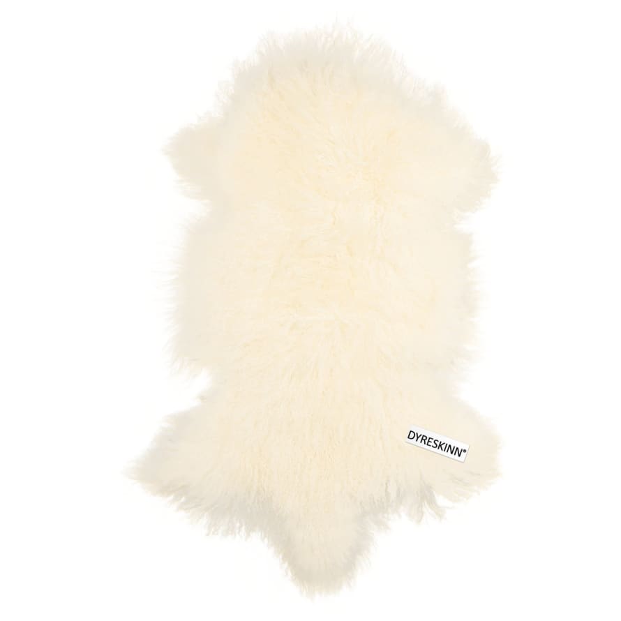 Dyreskinn 110cm White Tibetan Sheepskin