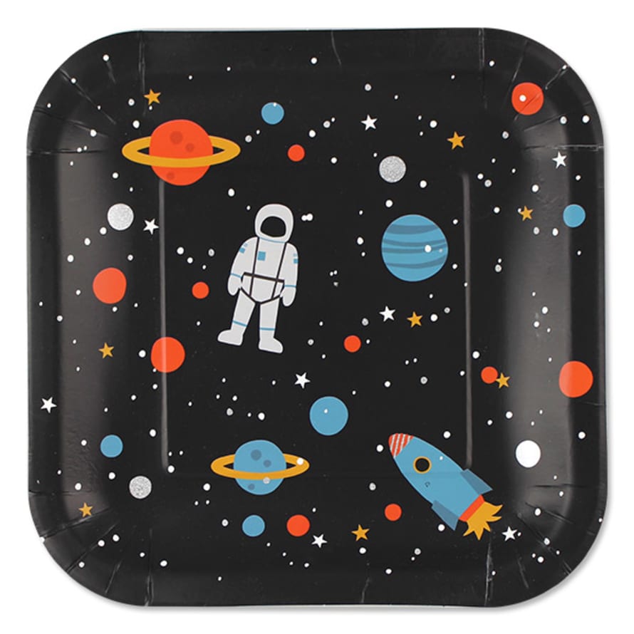 Ava & Yves Pack of 8 Space Paper Plate