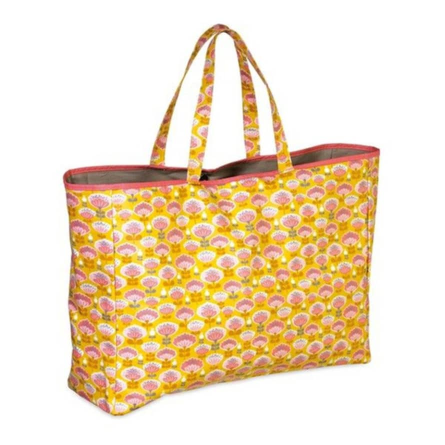 Mini Labo Large Orange Cotton Peonies Bag