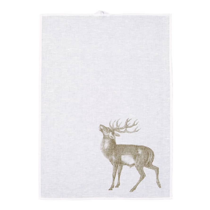 Frohstoff Gold Half Linen Deer Tea Towel