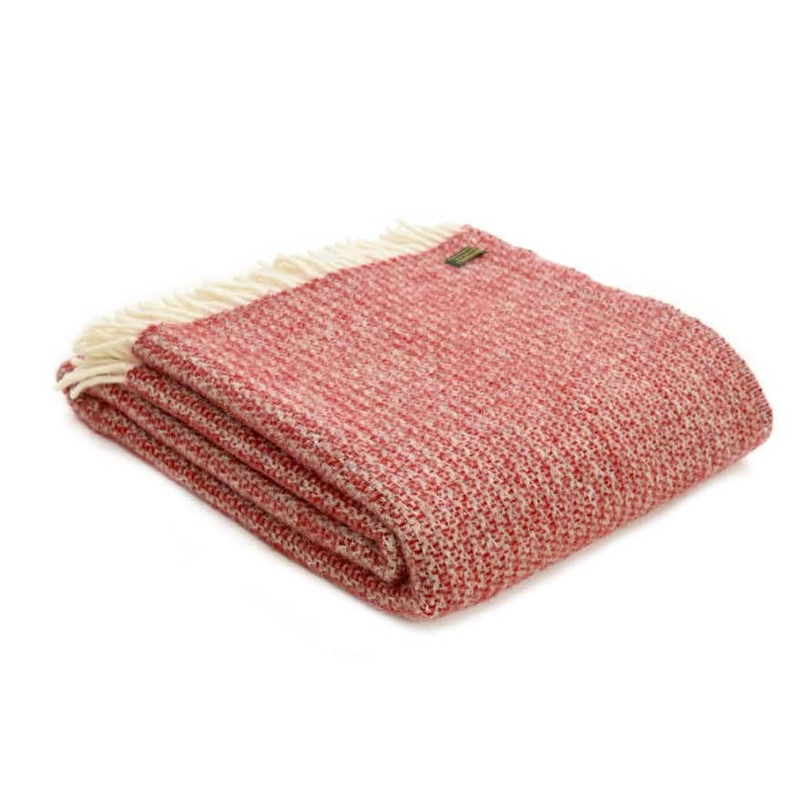 Tweedmill Red & Silver Illusion Pure New Wool Throw 150cm x 183cm