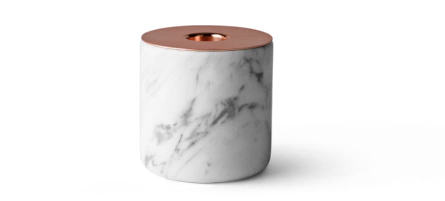 Menu Large Chunk of Marble Copper Candle Holder