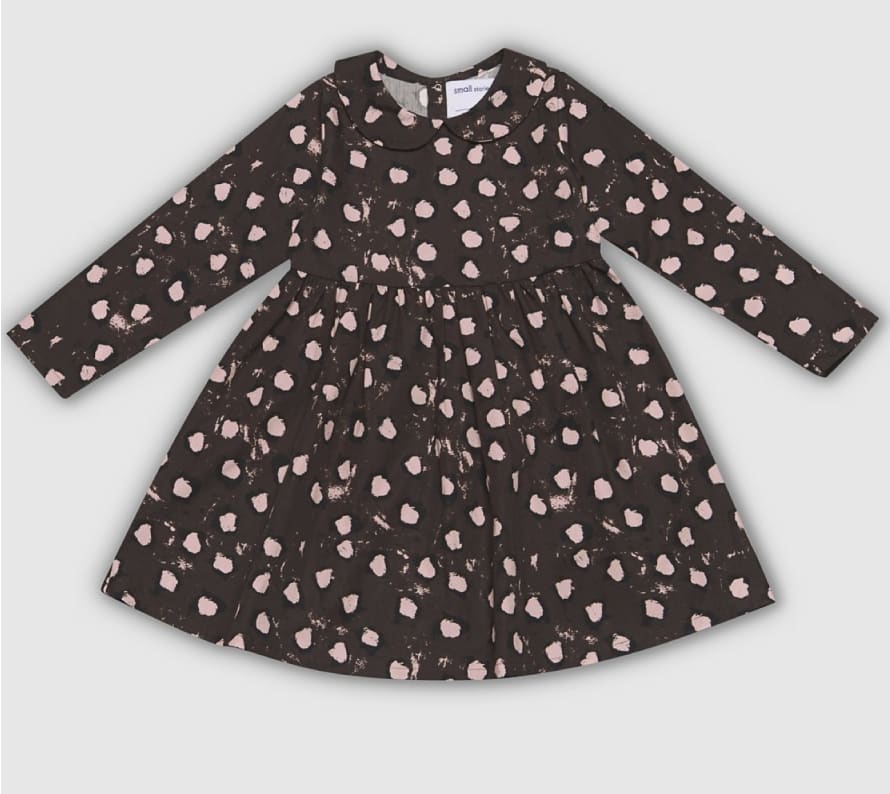 Small Stories Painted Dot Collar Brown Dress
