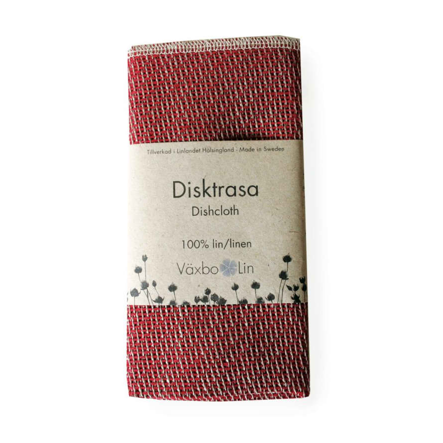 Vaxbo Lin Red Linen Tea Towel