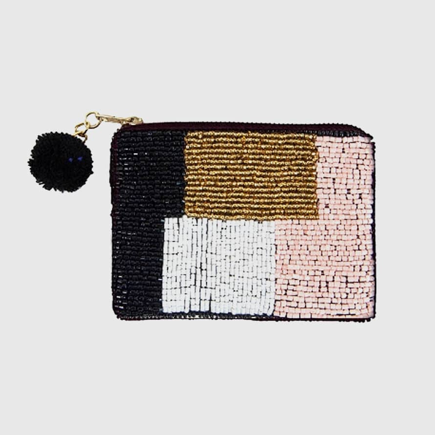 ARTEBENE Coin Pouch Pearl Clutch Glass Beads