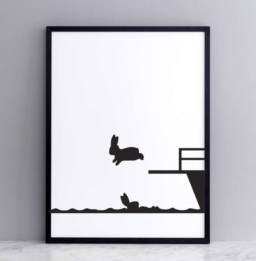 HAM 30 x 40cm Paper Diving Rabbit Picture