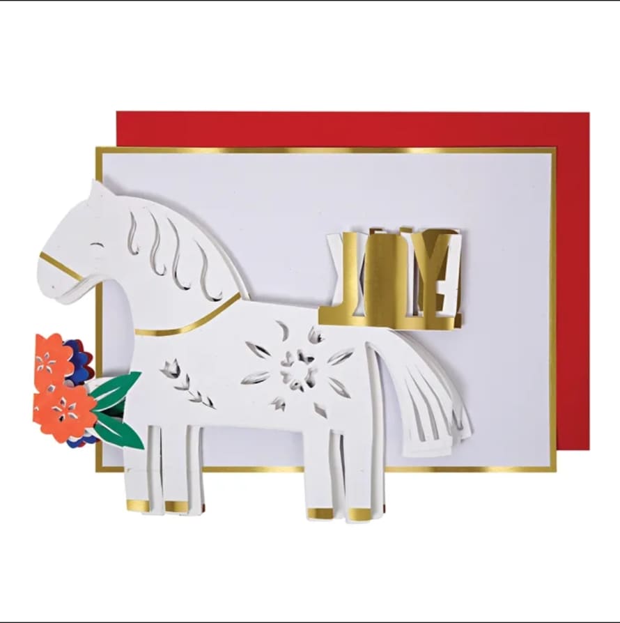 Meri Meri Dala Horse Christmas Card