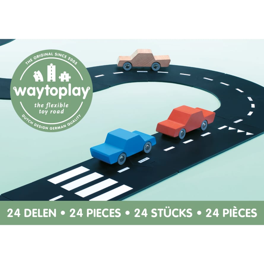 WAYTOPLAY 24 Pieces Rubber Highway Playground