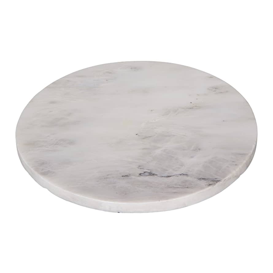 Broste Copenhagen Large White Marble Round Plate